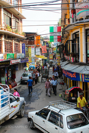 Main road in Thamel, Kathmandu