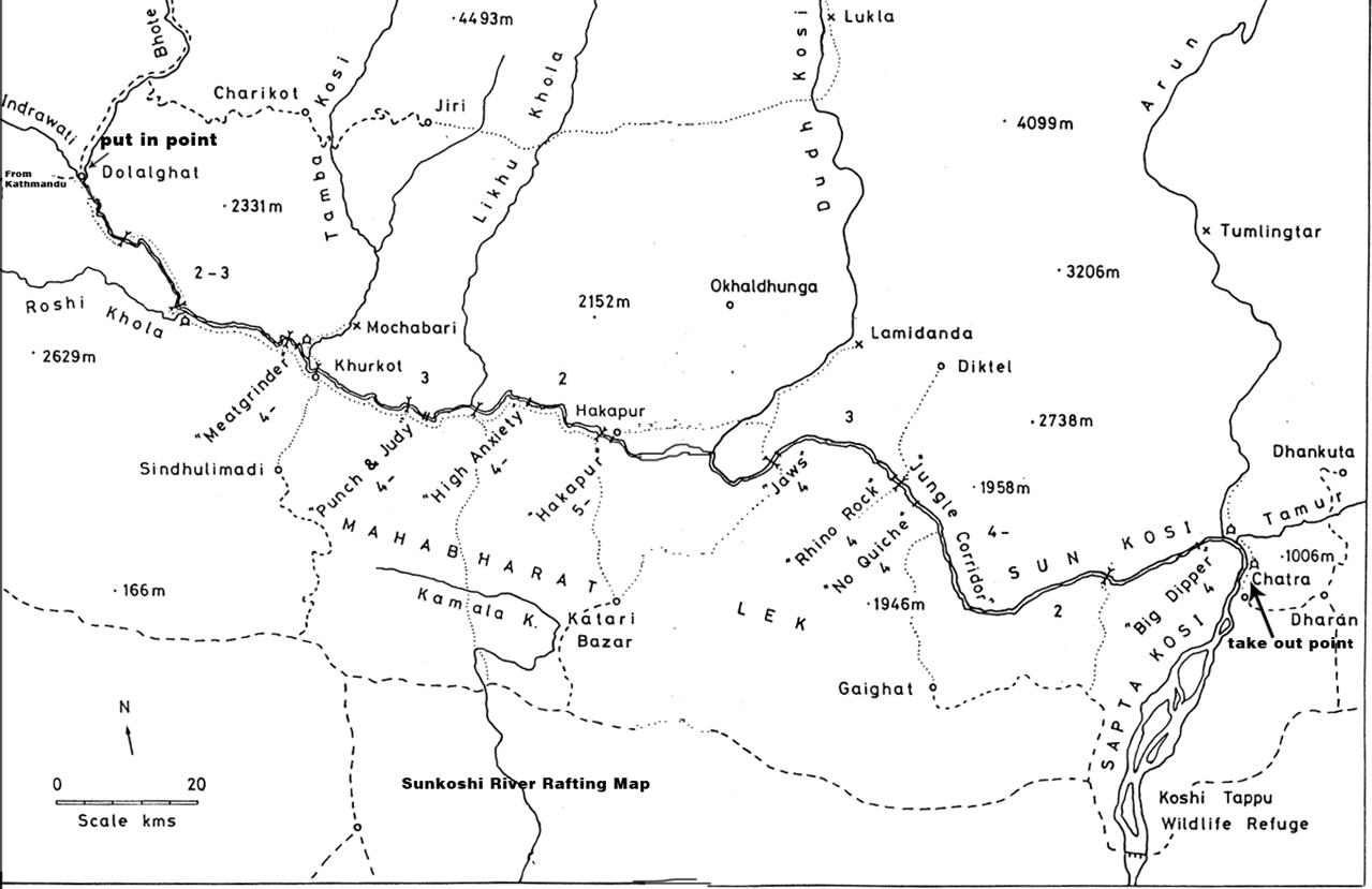 Image result for sun kosi river map
