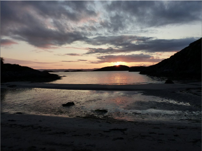 A sunset over a body of water

Description automatically generated