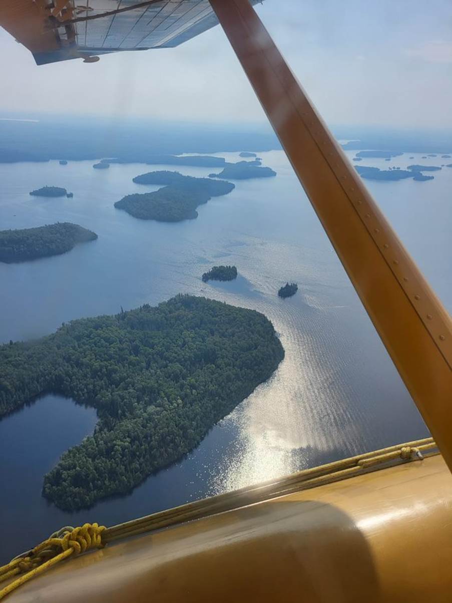 An aerial view of islands in the water

Description automatically generated