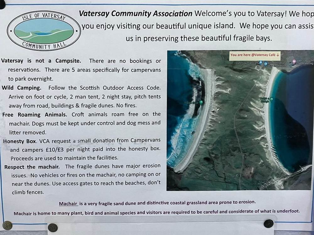 A sign with a map of the island

Description automatically generated