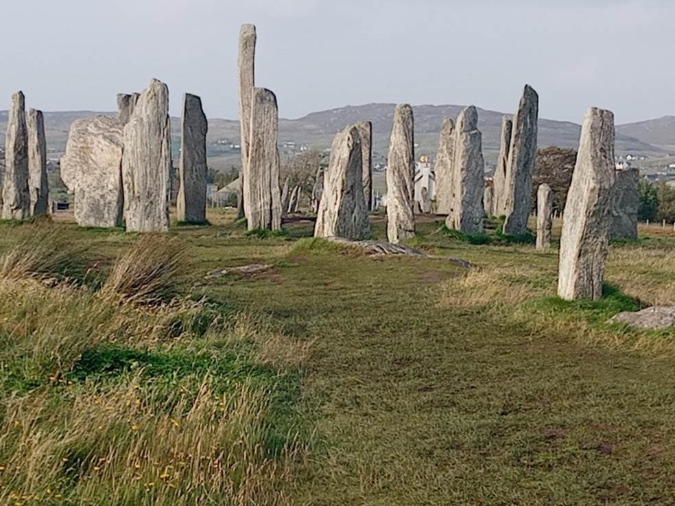 A group of tall stones in a field

Description automatically generated