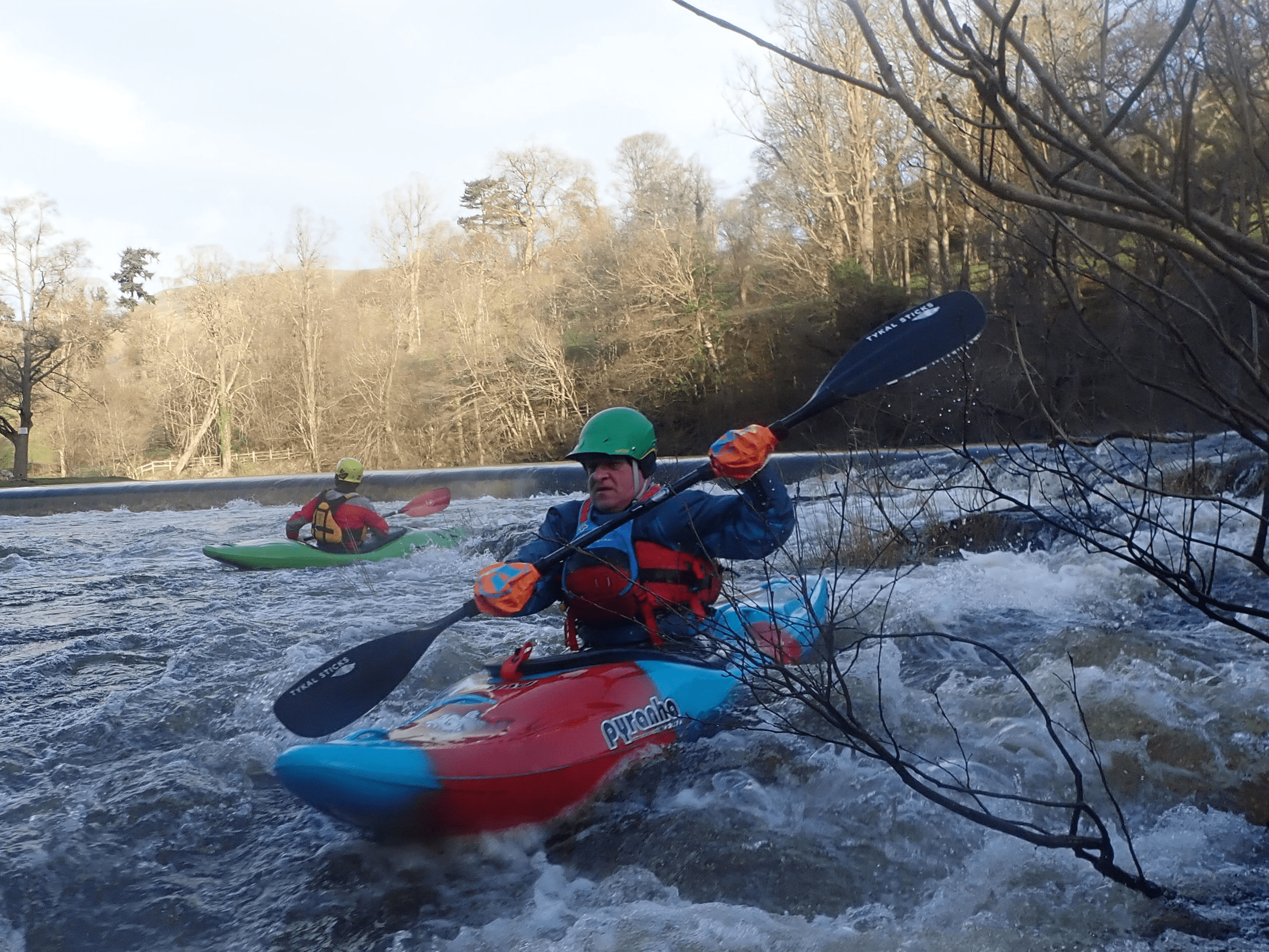 A person in a kayak in a riverDescription automatically generated with low confidence