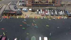 Aerial Shot of the Compound Coburg Dock Paddlefest