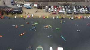 Aerial Shot of the Compound Coburg Dock Paddlefest