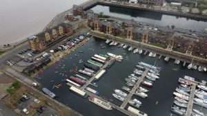 Aerial Shot of the Compound Coburg Dock Paddlefest