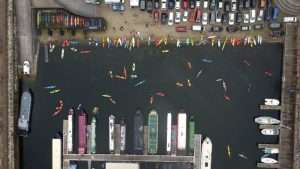 Aerial Shot of the Compound Coburg Dock Paddlefest