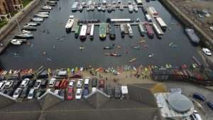 Aerial Shot of the Compound Coburg Dock Paddlefest