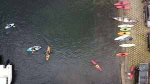 Aerial Shot of the Compound Coburg Dock Paddlefest