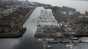 Aerial Shot of the Compound Coburg Dock Paddlefest