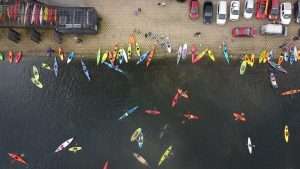Aerial Shot of the Compound Coburg Dock Paddlefest