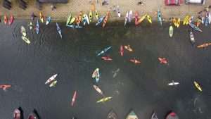Aerial Shot of the Compound Coburg Dock Paddlefest