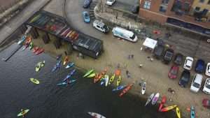 Aerial Shot of the Compound Coburg Dock Paddlefest