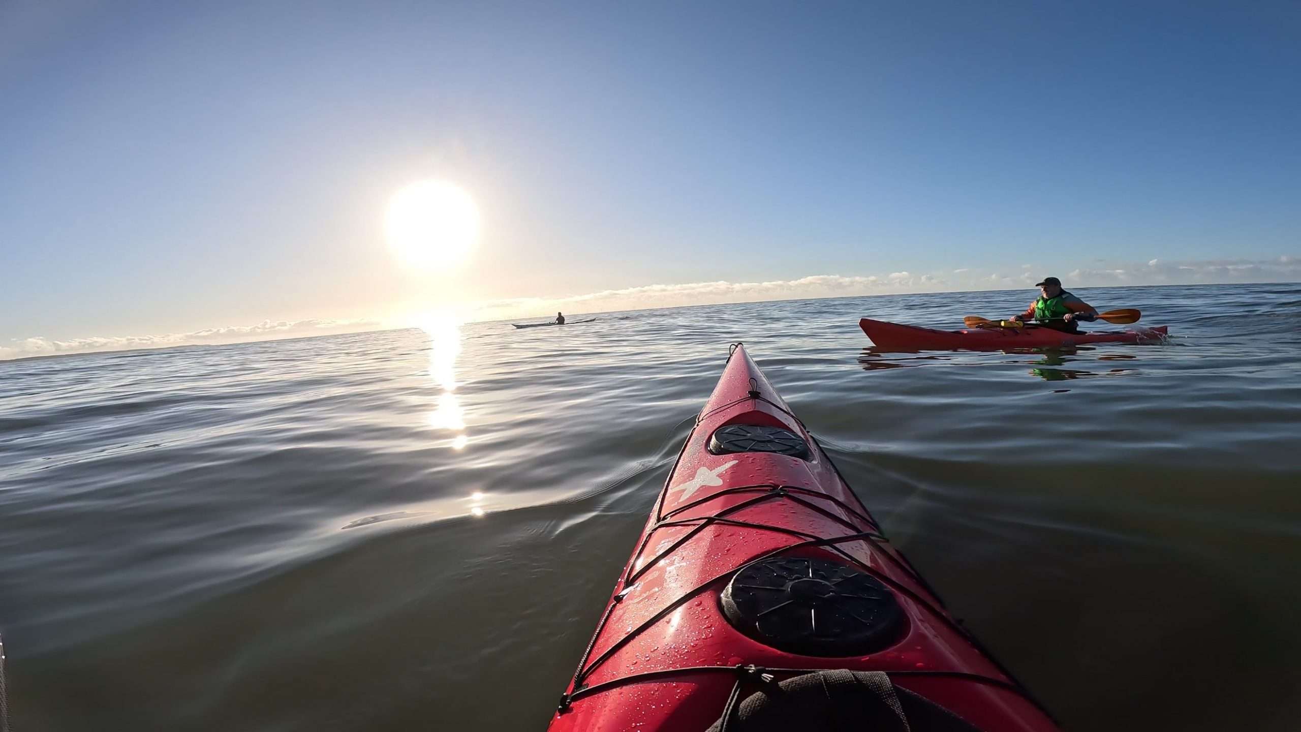 A kayak in the waterDescription automatically generated