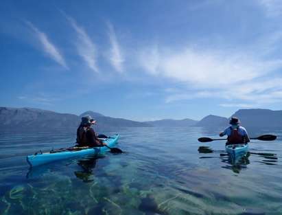 People kayaking in the water
Description automatically generated
