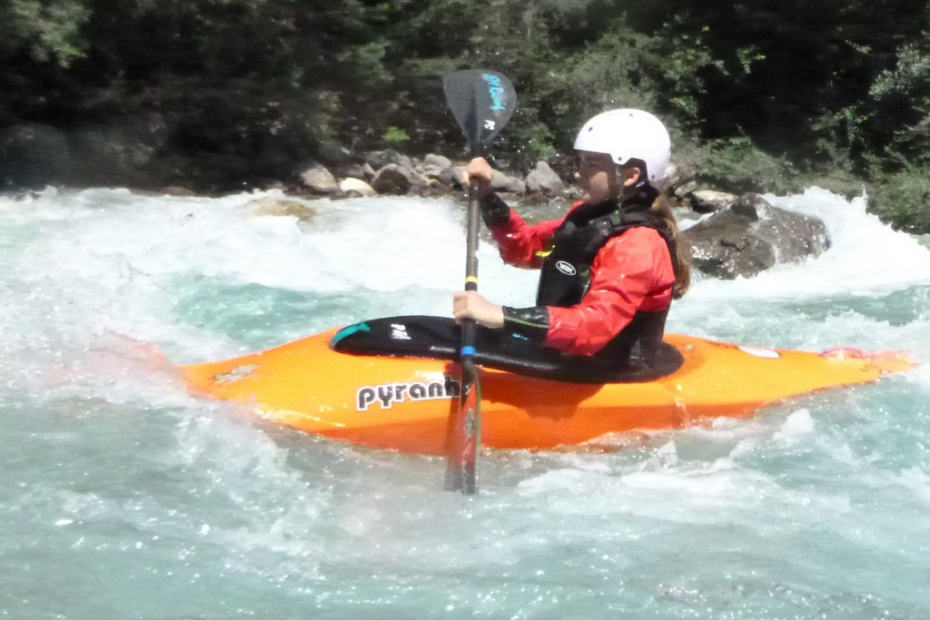 A person in a kayak Description automatically generated