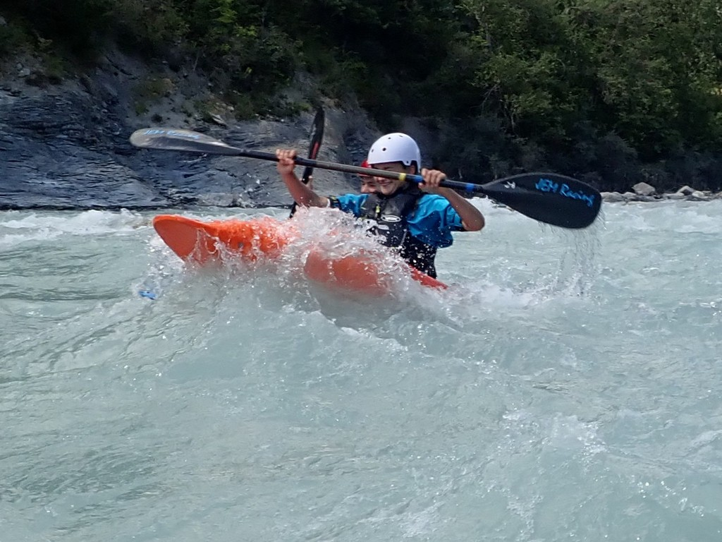 A person in a kayakDescription automatically generated