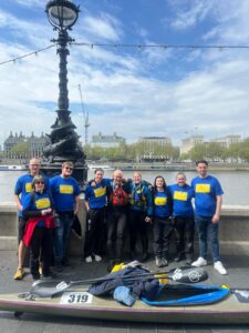 Devizes-Westminster Canoe Race 2025 Support crew at finish line