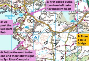 Directions to Tyn Rhos Campsite OS Map