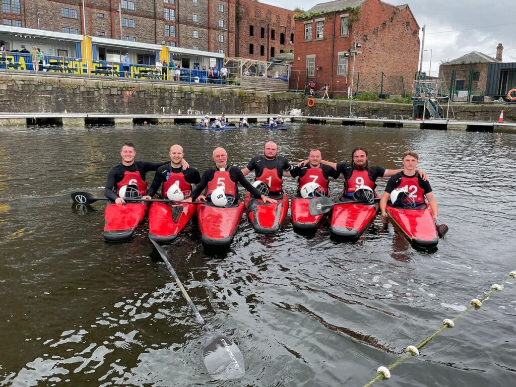 LCC A Canoe Polo Team after winning Division 2 North – Darren B 003
