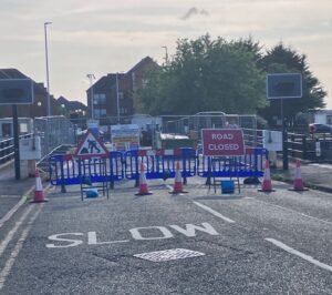 Swing bridgew by the watersports centre closed for repairs