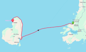 A map of a route AI-generated content may be incorrect.