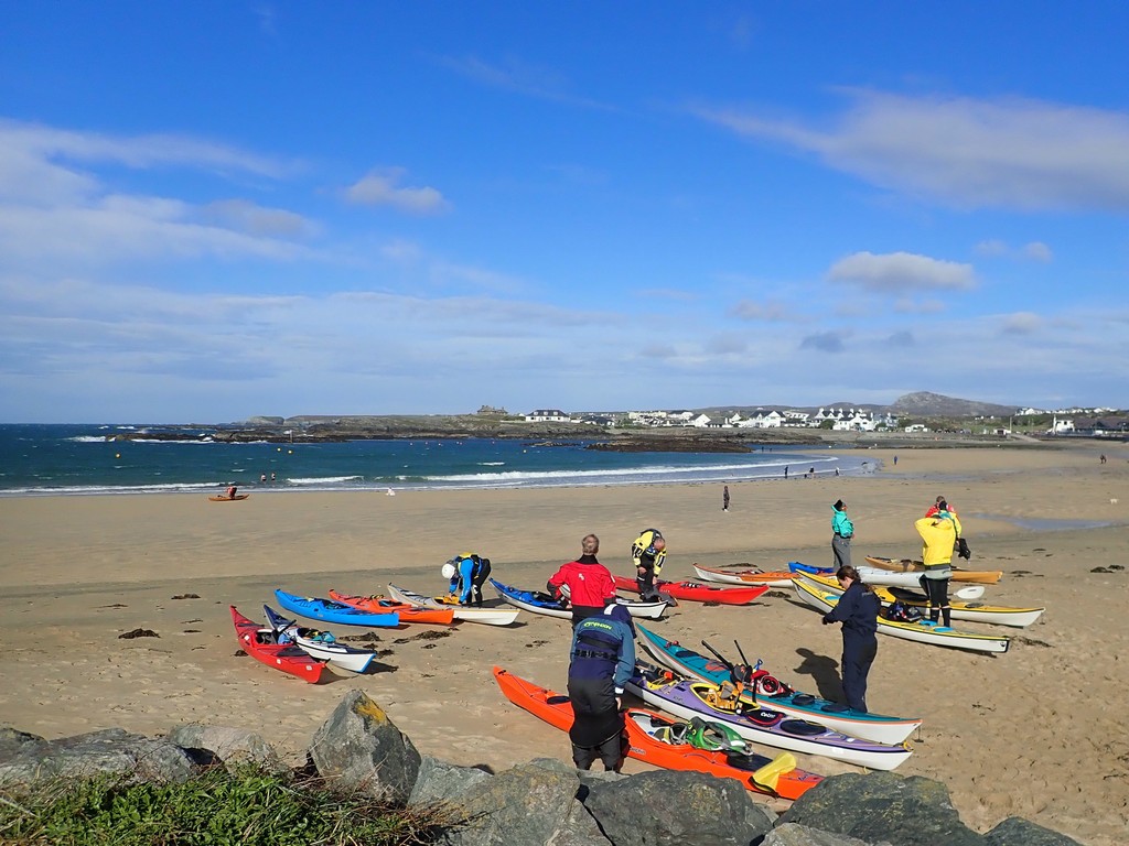 Surfing at Trearddur Bay