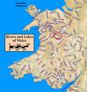 River Map of Wales – Banwy